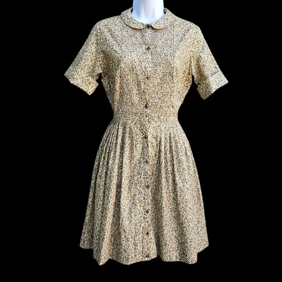 Carol Brent Dresses & Skirts - Vintage 1950s Carol Brent Cotton Shirt Dress XS Tiny Waist Hourglass